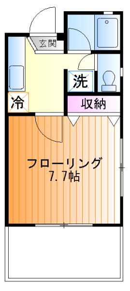 ピアシティナカムラII(1K/2階)の間取り写真