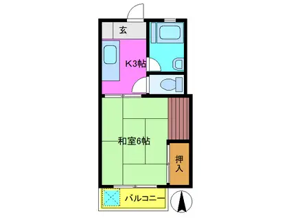 たばこ組合ビル(1DK/3階)の間取り写真