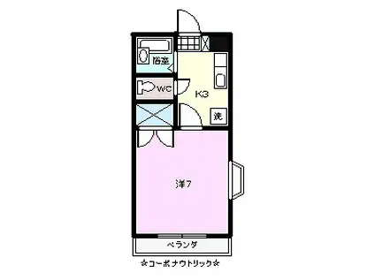 コーポナウトリック(1K/2階)の間取り写真