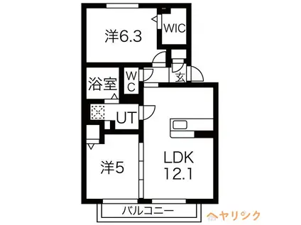 RASSURER LIEU ASAHI(2LDK/2階)の間取り写真