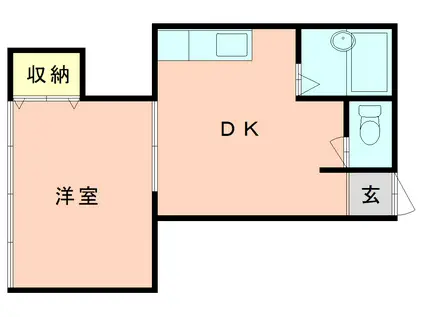 長府松小田本町-SKビル(1DK/2階)の間取り写真
