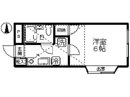 メゾンドエミ(1K/2階)の間取り写真