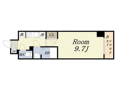 アリビオ大阪港(1K/10階)の間取り写真