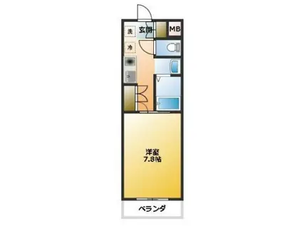 CS30 KUMAZAWA(1K/1階)の間取り写真