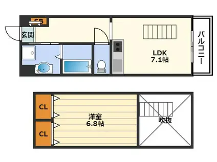 プレサージュ(1LDK/7階)の間取り写真