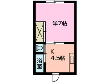 コーポさくら(1DK/1階)の間取り写真
