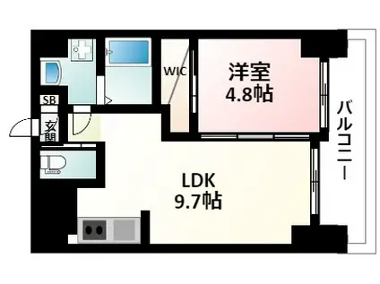 ノルデンハイム江坂アネックス(1LDK/11階)の間取り写真