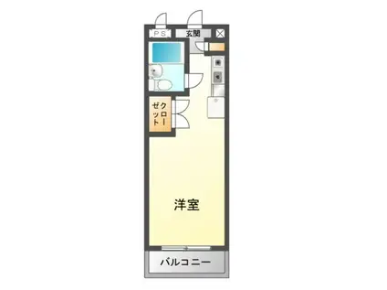 マンション山本 壱番館(ワンルーム/6階)の間取り写真