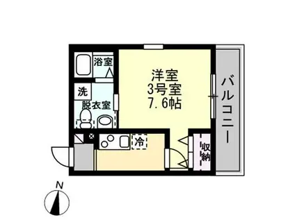 カナル小田栄(1K/1階)の間取り写真
