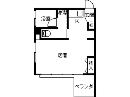 新潟目黒ハイツ(ワンルーム/3階)の間取り写真