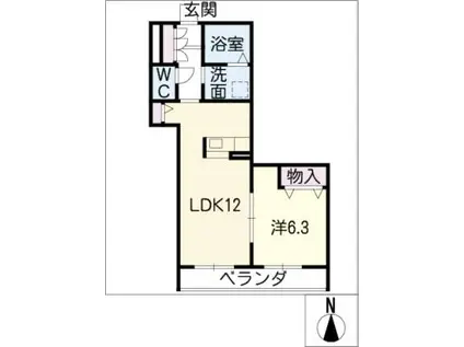 ヴィータセレーナ堂坂(1LDK/3階)の間取り写真