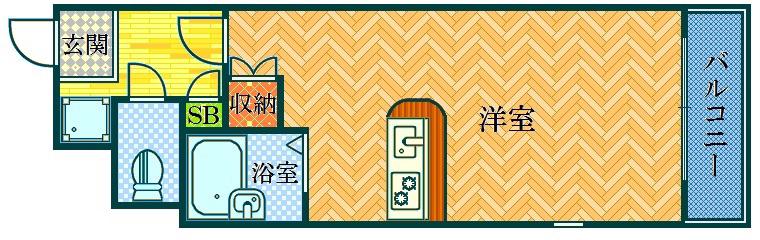 リュミエールイースト(ワンルーム/4階)の間取り写真