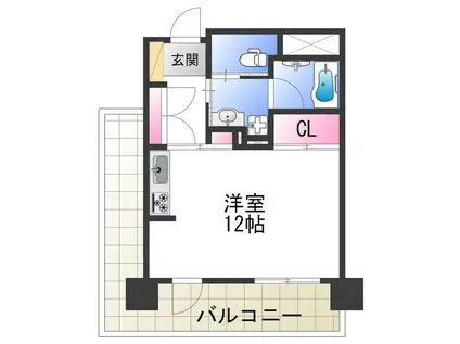 エイジングコート堺東(ワンルーム/8階)の間取り写真