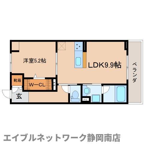 AMBICIA大坪(1LDK/2階)の間取り写真