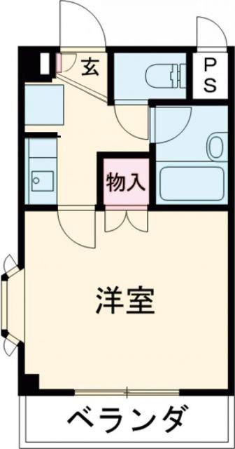 フルブルーム(1K/3階)の間取り写真