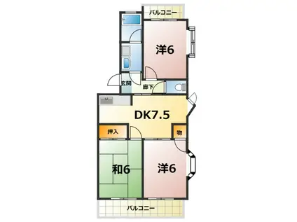 サマーブリーズII(3DK/4階)の間取り写真