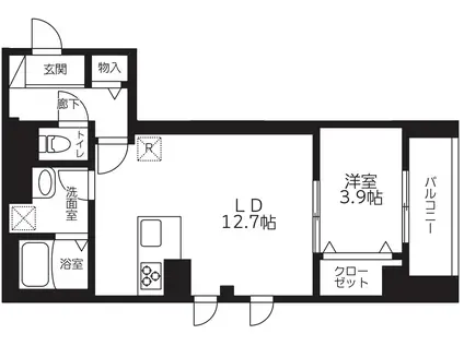 THE APARMENT ACE 2(1LDK/2階)の間取り写真
