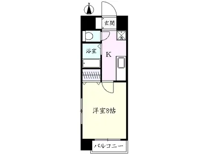 WTRマンション(1K/2階)の間取り写真
