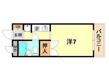 ERライフ王子公園(1K/3階)の間取り写真