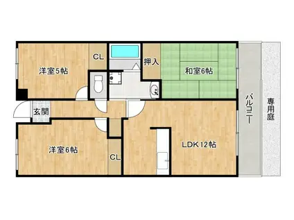 サニークレスト常福寺(3LDK/2階)の間取り写真