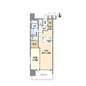 OPUS RESIDENCE SHINSAIBASHIサウス(1LDK/6階)の間取り写真