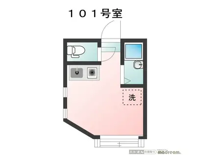 スマイル上高田(ワンルーム/1階)の間取り写真