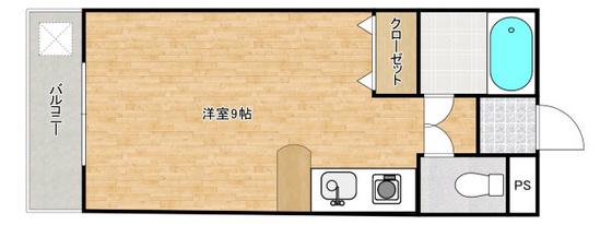 MIRAIZU宇品(ワンルーム/3階)の間取り写真