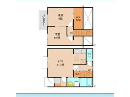 エンダオウ(2LDK/1階)の間取り写真