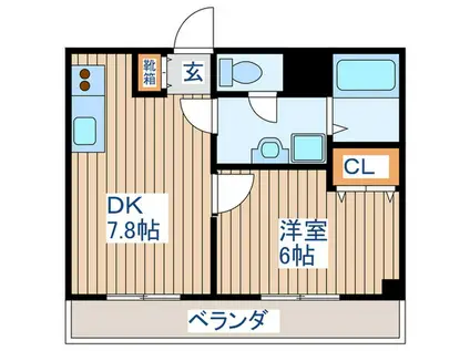 ジークレフ(1DK/3階)の間取り写真