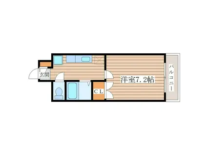 ソレイユハイツ泉中央(1K/3階)の間取り写真