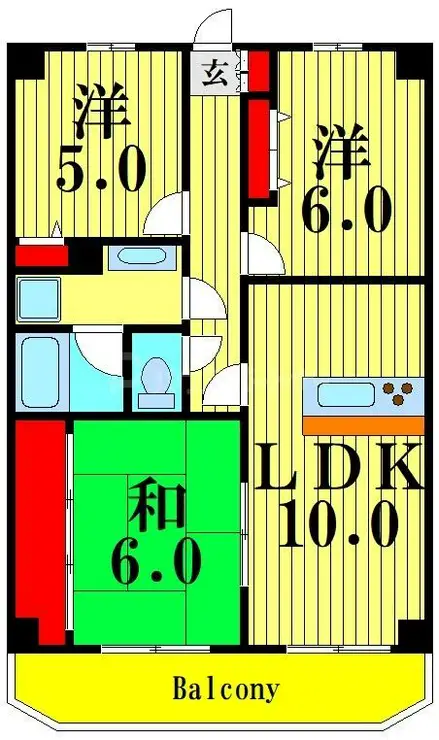 プレステージロイヤルハウス 3階階 間取り