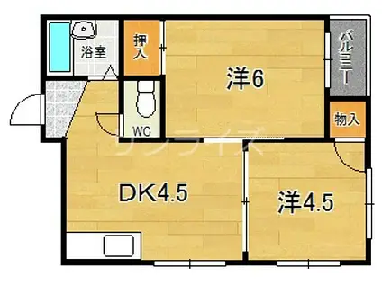 ルモン深江南(2DK/7階)の間取り写真