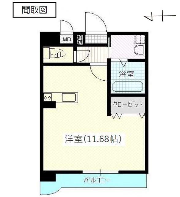 なかよしマンション塩上(ワンルーム/5階)の間取り写真