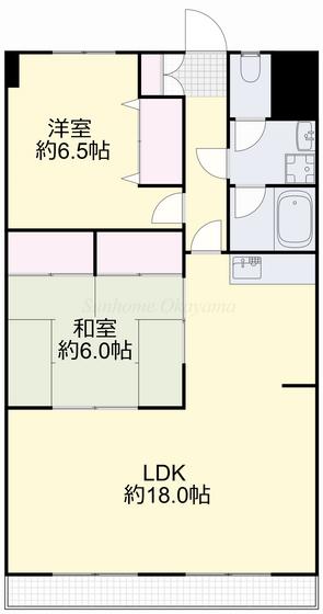 コスモハイツ関(2LDK/8階)の間取り写真