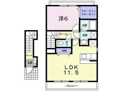 スターアリスVI(1LDK/2階)の間取り写真