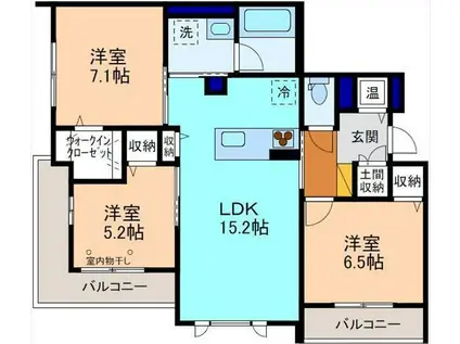 SHポルターナII(3LDK/3階)の間取り写真