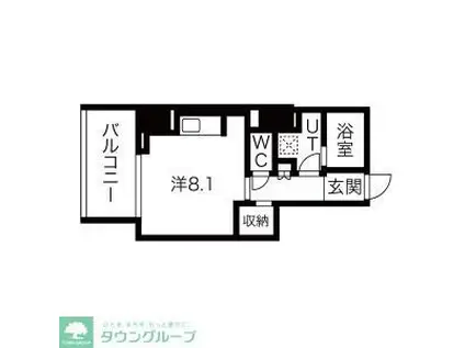 シーズンフラッツ蔵前清澄通(ワンルーム/4階)の間取り写真