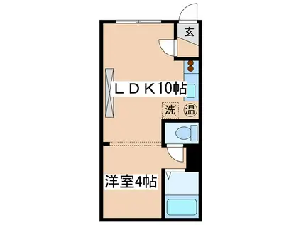 パークサイド貴(1LDK/4階)の間取り写真