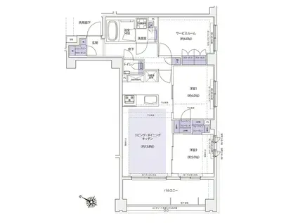 KDXレジデンス横濱紅葉坂(2SLDK/6階)の間取り写真