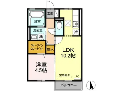 リバーポートSEI(1LDK/1階)の間取り写真