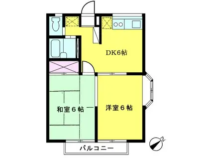 エステートピア・U(2DK/1階)の間取り写真