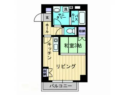 アディオ錦町(1LDK/3階)の間取り写真