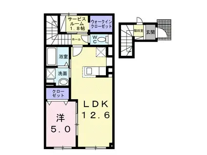 ＪＲ根室本線 富良野駅 徒歩28分 2階建 築1年(1LDK/2階)の間取り写真