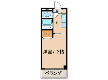 プチパレス(1K/4階)の間取り写真