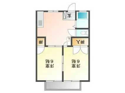 サンシティーWI(2DK/2階)の間取り写真