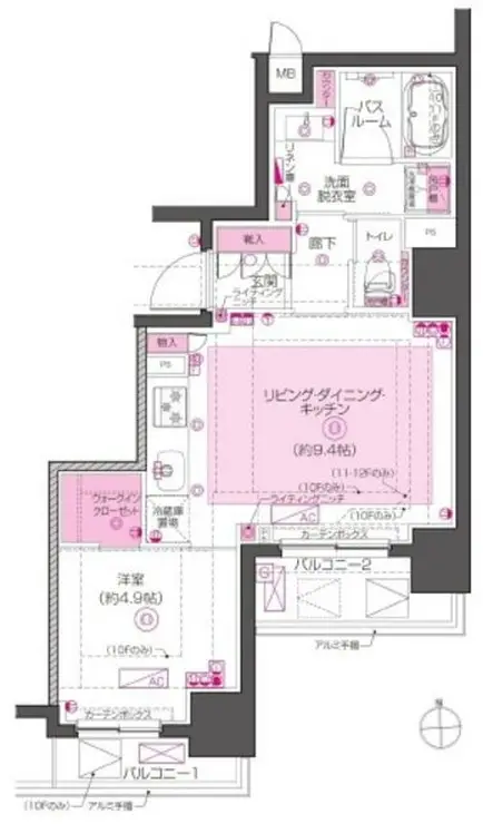 ZOOM東神田 10階階 間取り