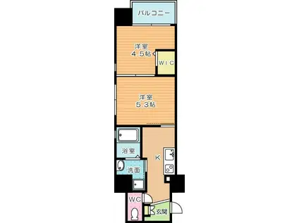 LA FELIZ下到津(2K/9階)の間取り写真