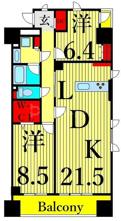 ロイヤルパークスシーサー南千住 8階階 間取り