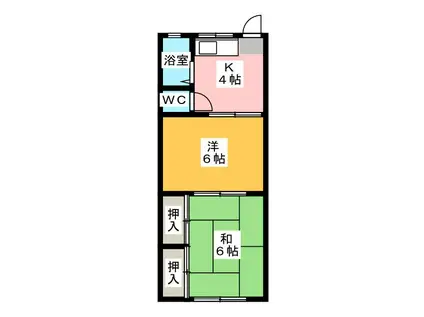 第2晴海ハイツ(2DK/2階)の間取り写真