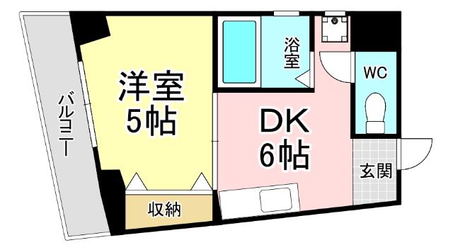 プリモレガーロ香春口(1DK/4階)の間取り写真